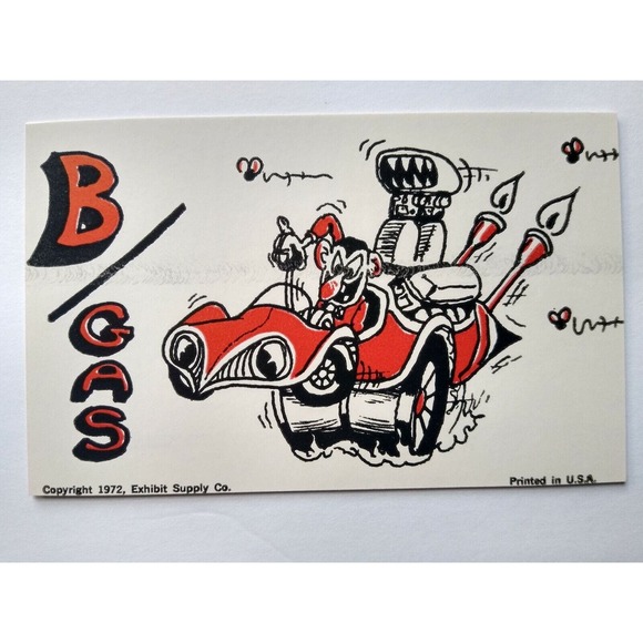 Hot Rod Postcard B Gas Sports Car Monster Custom Coop Auto Racer Coin-Op Card - Picture 3 of 3